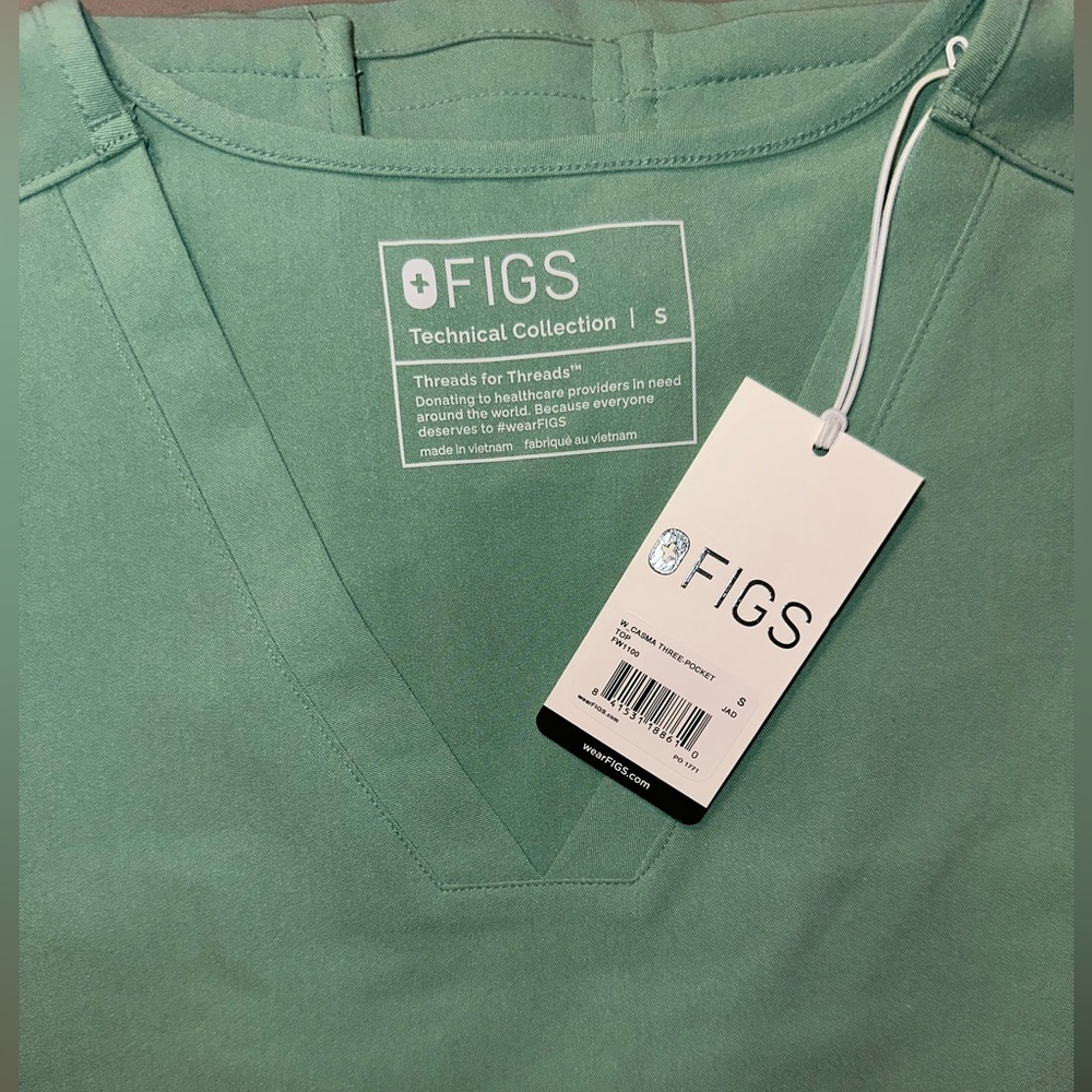 Figs Jade 3-Pocket Casma Scrub Top Size Small